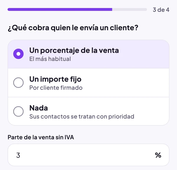 ¿Qué recibe quien te envía un cliente? Un porcentaje de la venta, un importe fijo o nada